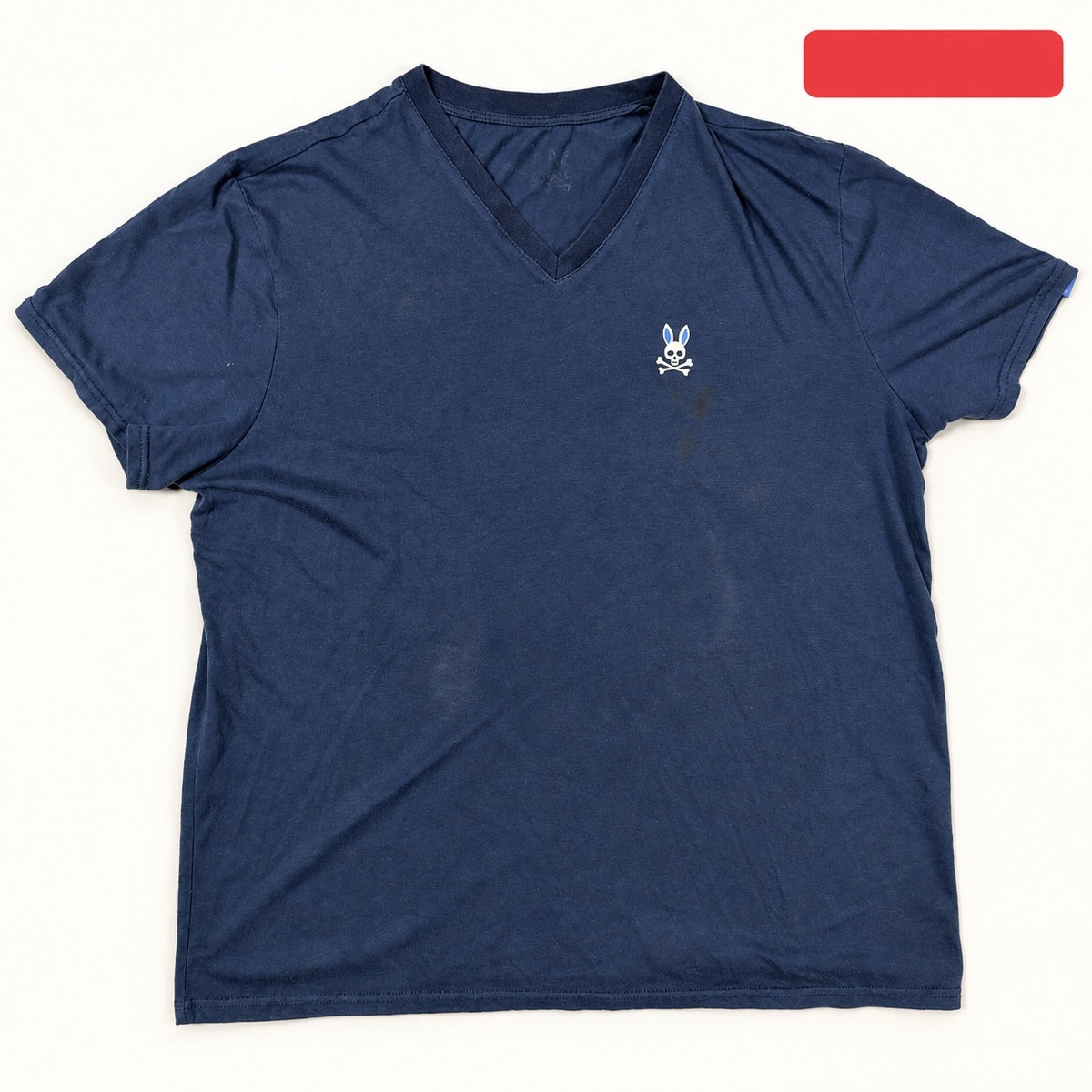 Psycho Bunny Navy V-Neck T-Shirt Small Logo