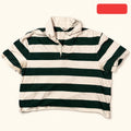 J. Crew Green & White Striped Rugby Polo XL
