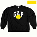 GAP x Smiley Originals Black Crewneck Sweatshirt Size L
