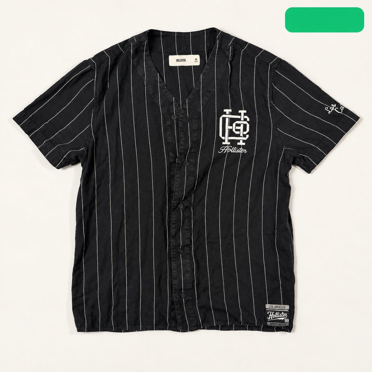 Hollister Los Angeles Pinstripe Baseball Jersey Shirt M