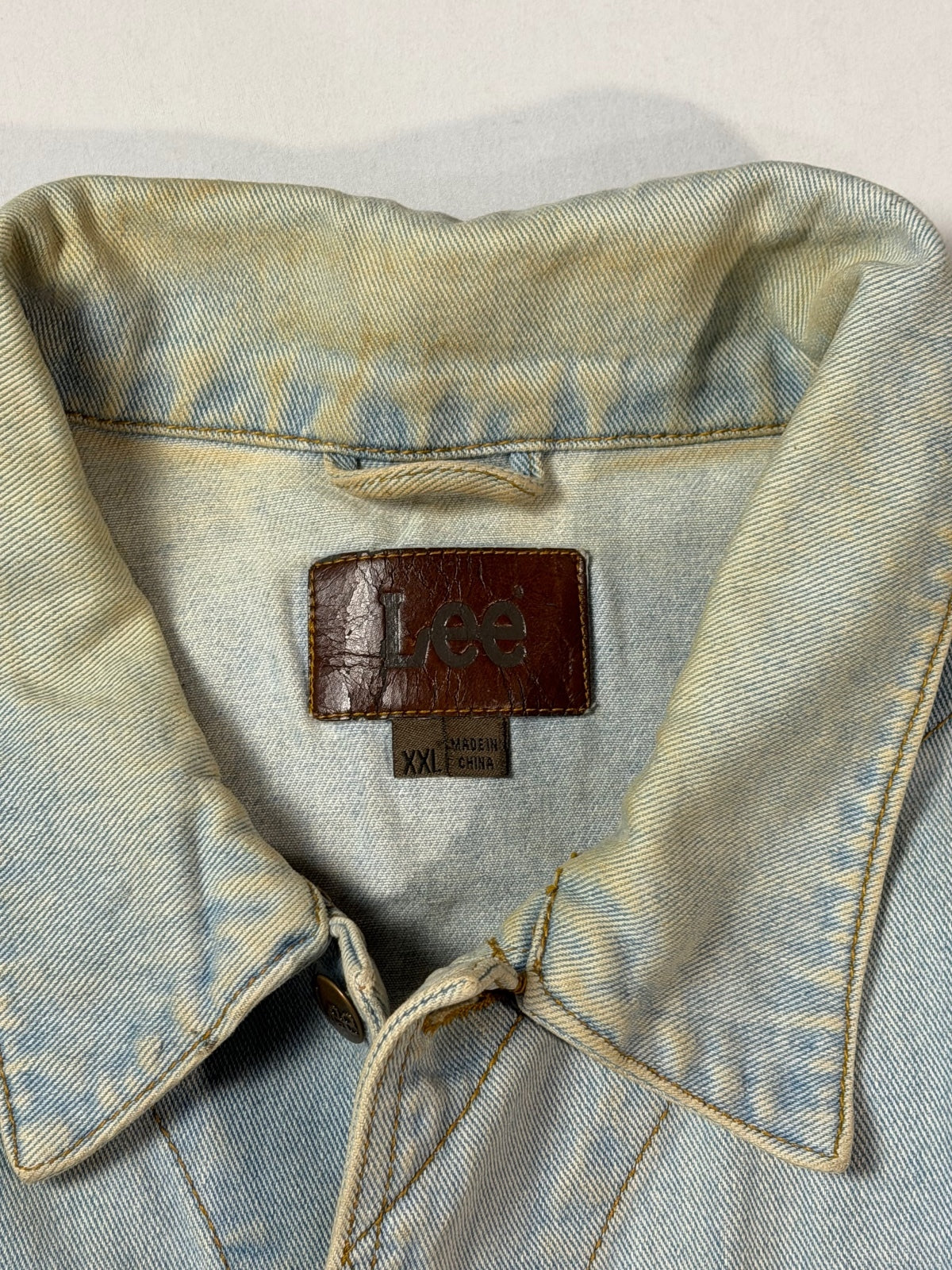 Lee Light Wash Patched Denim Jacket XXL