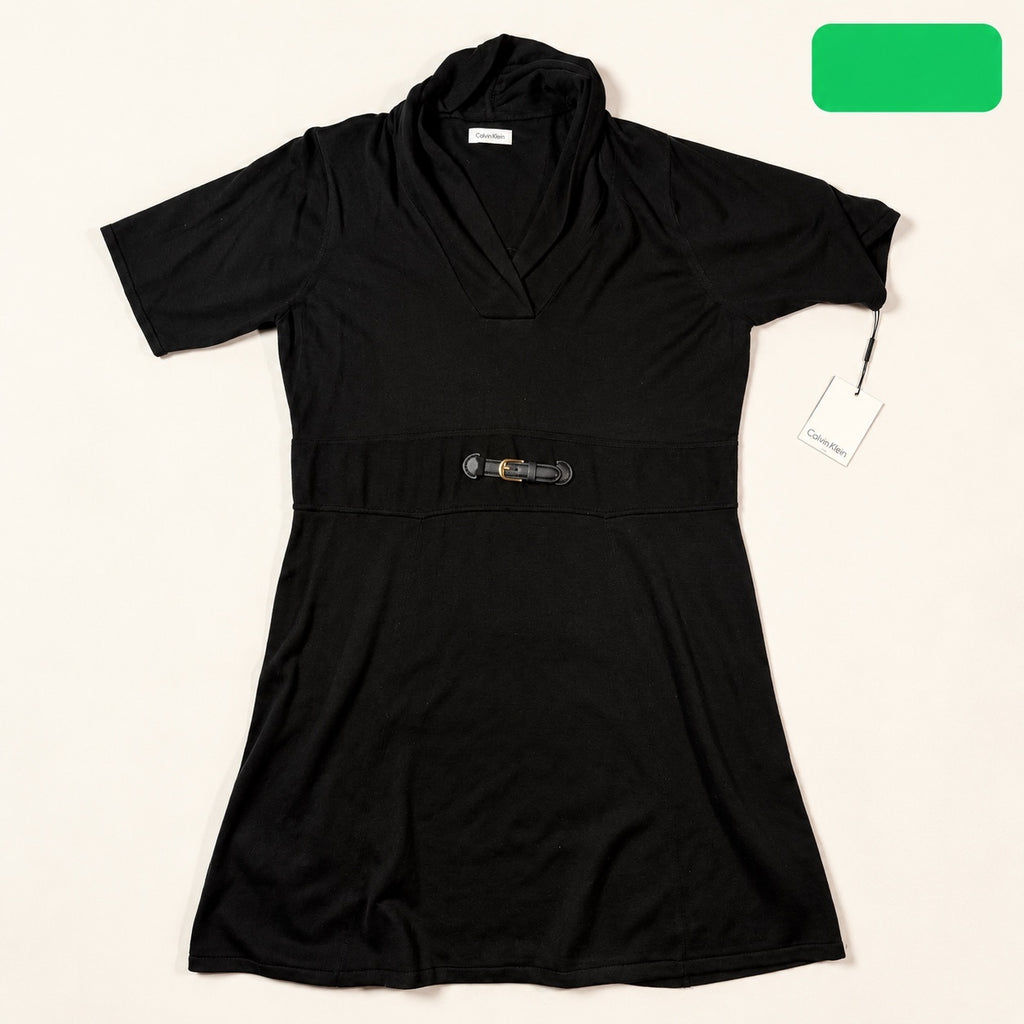 Calvin Klein Black Short-Sleeve Knit Dress