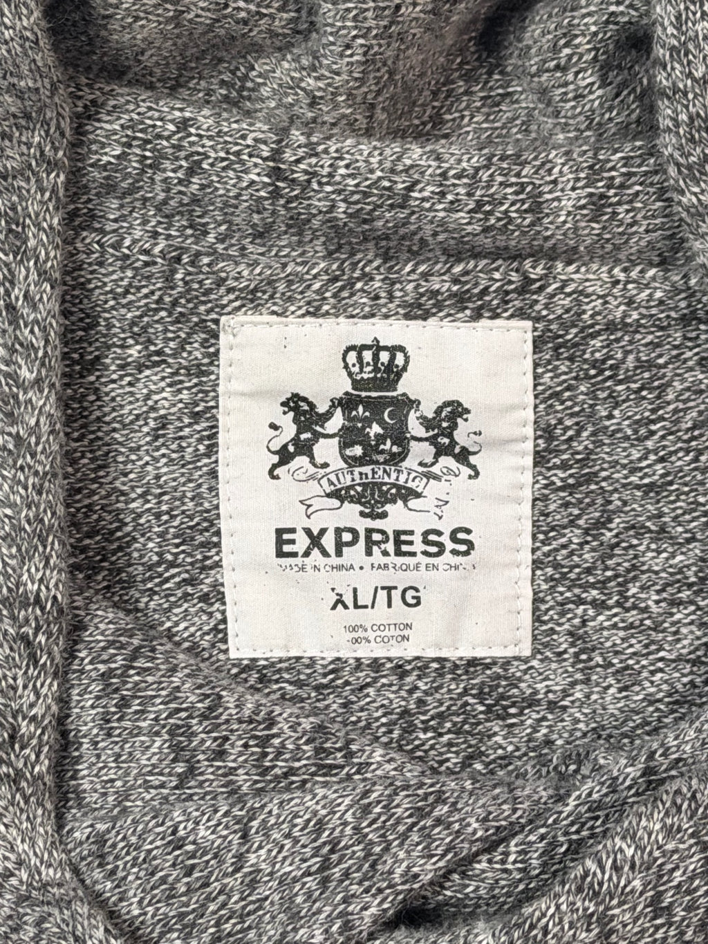 Express White Gray Colorblock Shawl Collar Sweater
