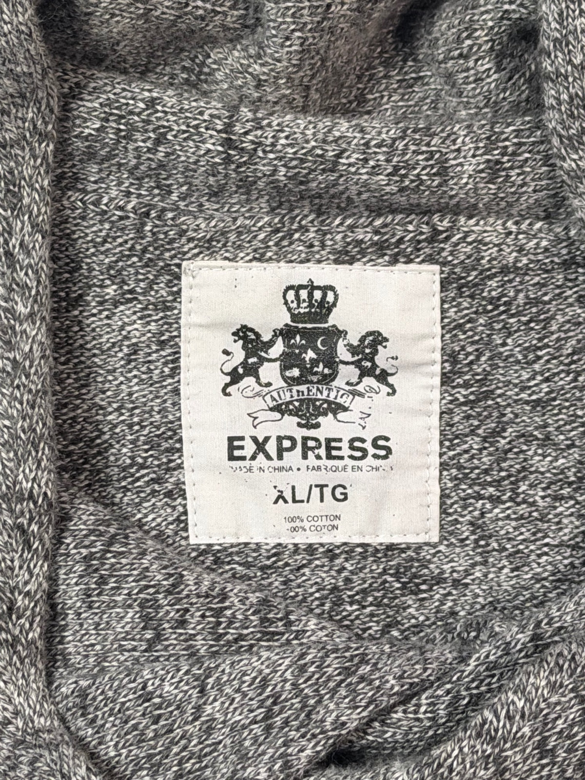 Express White Gray Colorblock Shawl Collar Sweater