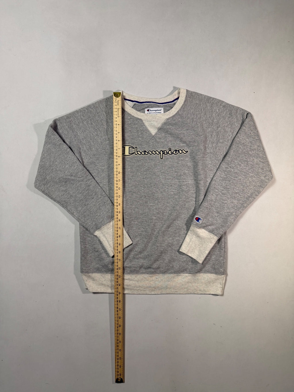 Champion Gray Script Logo Crewneck Sweatshirt Size M