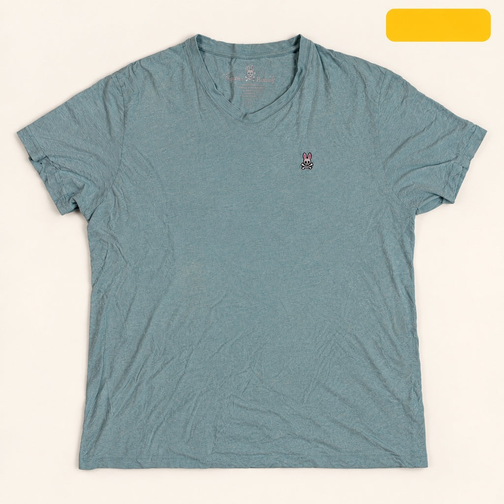 Psycho Bunny Light Blue V-Neck T-Shirt Size L