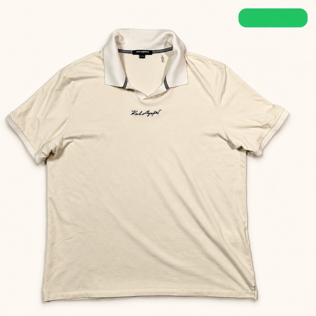 Karl Lagerfeld Cream Polo Shirt Size XL