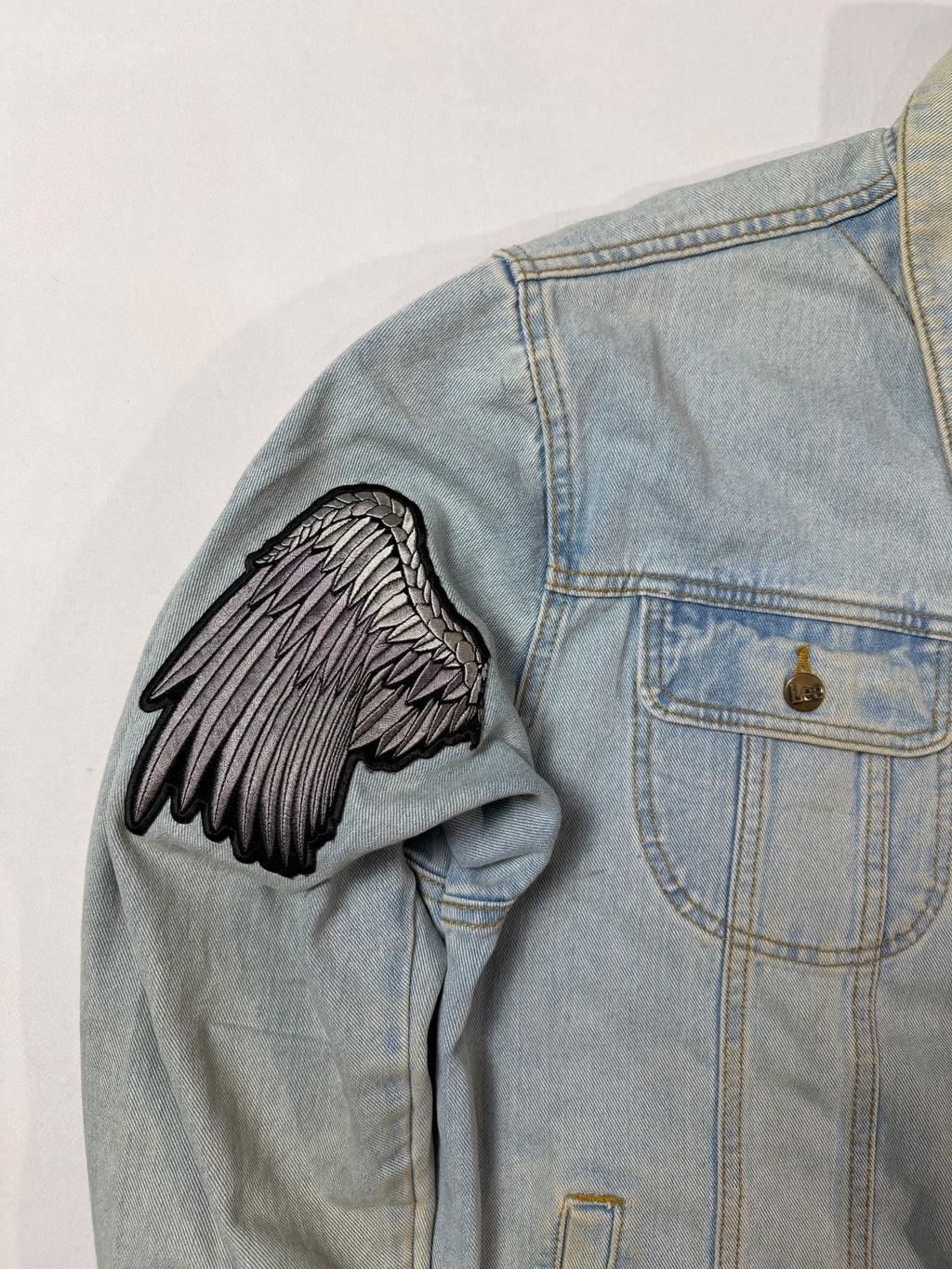 Lee Light Wash Patched Denim Jacket XXL