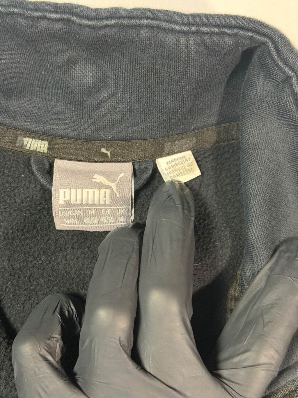 Puma Black Logo Tape Full Zip Track Jacket Size M