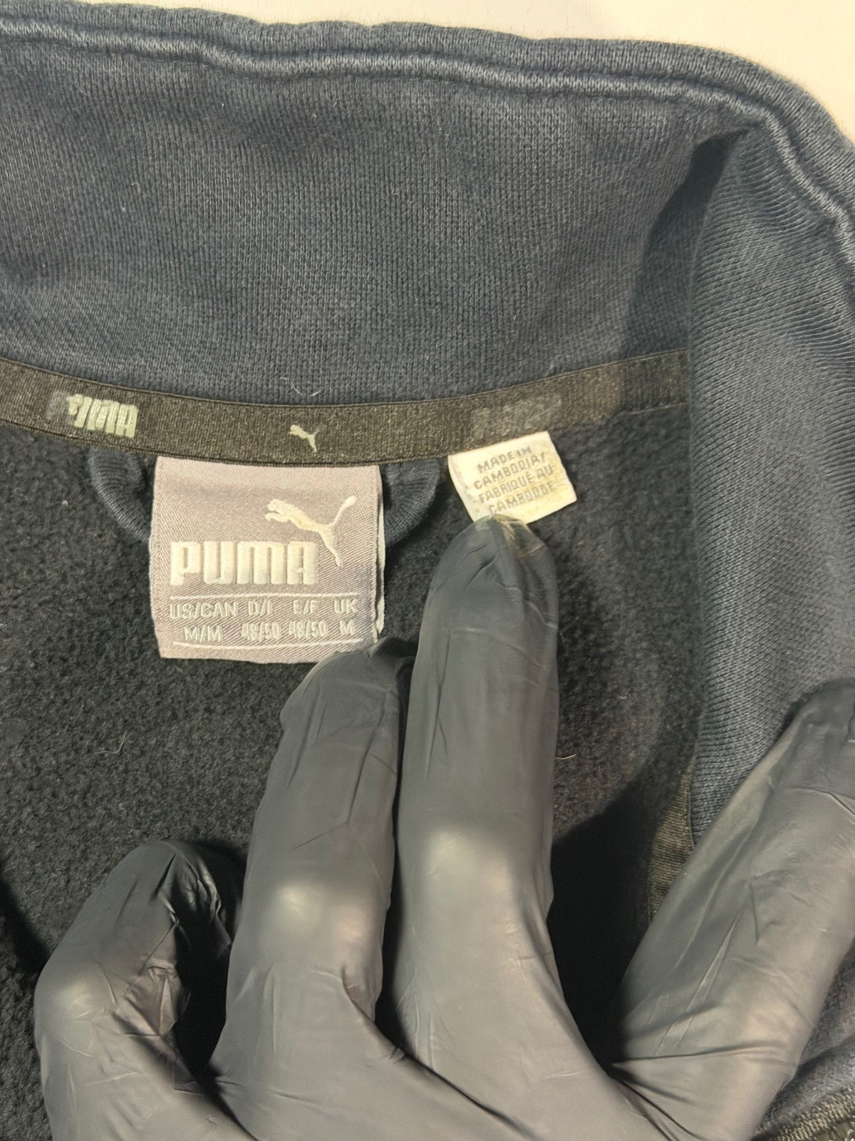 Puma Black Logo Tape Full Zip Track Jacket Size M