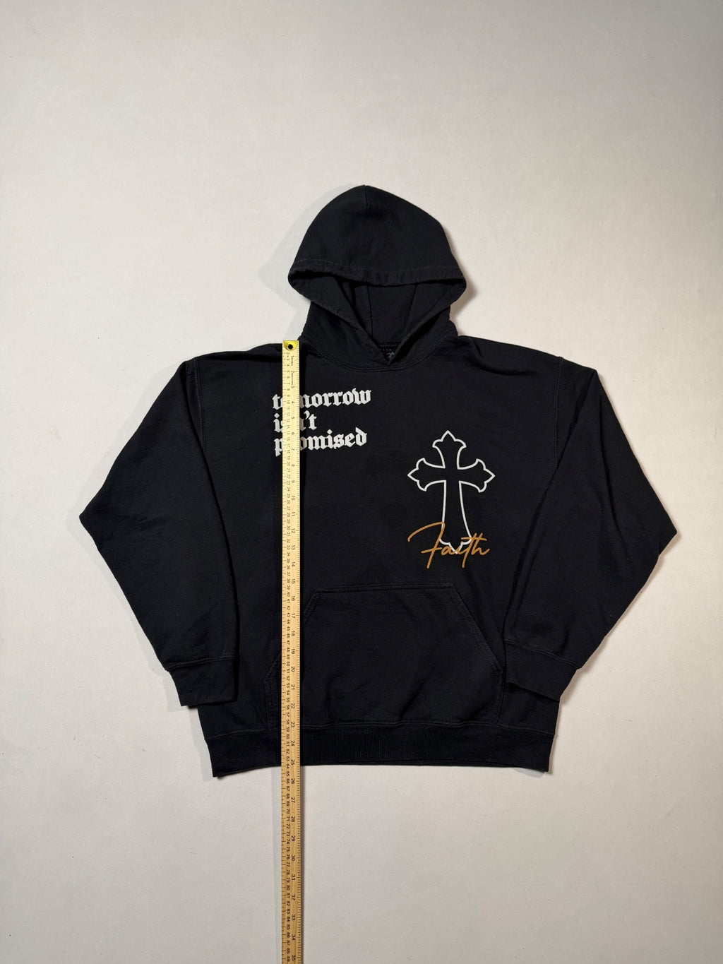Popular Poison Black Faith Graphic Hoodie Size L