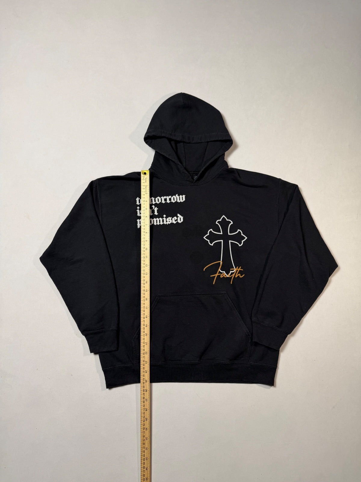 Popular Poison Black Faith Graphic Hoodie Size L