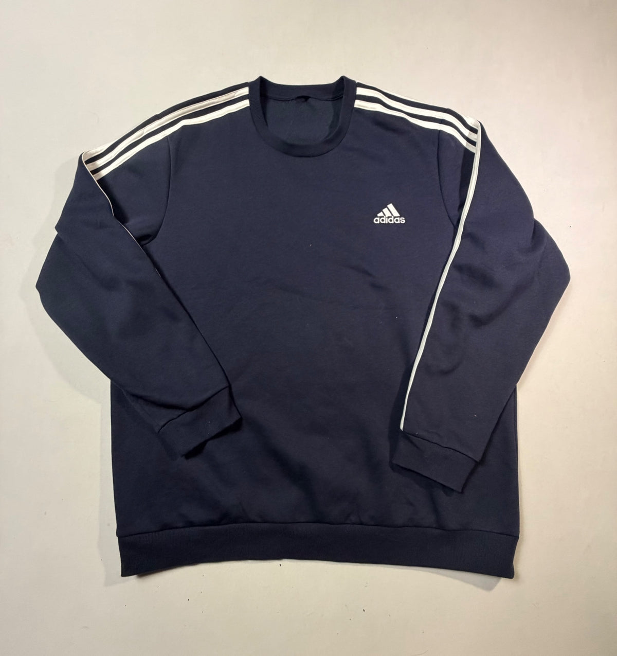 Adidas Essentials 3-Stripes Navy Sweatshirt Size XXL