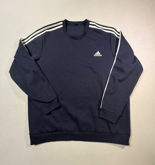 Adidas Essentials 3-Stripes Navy Sweatshirt Size XXL