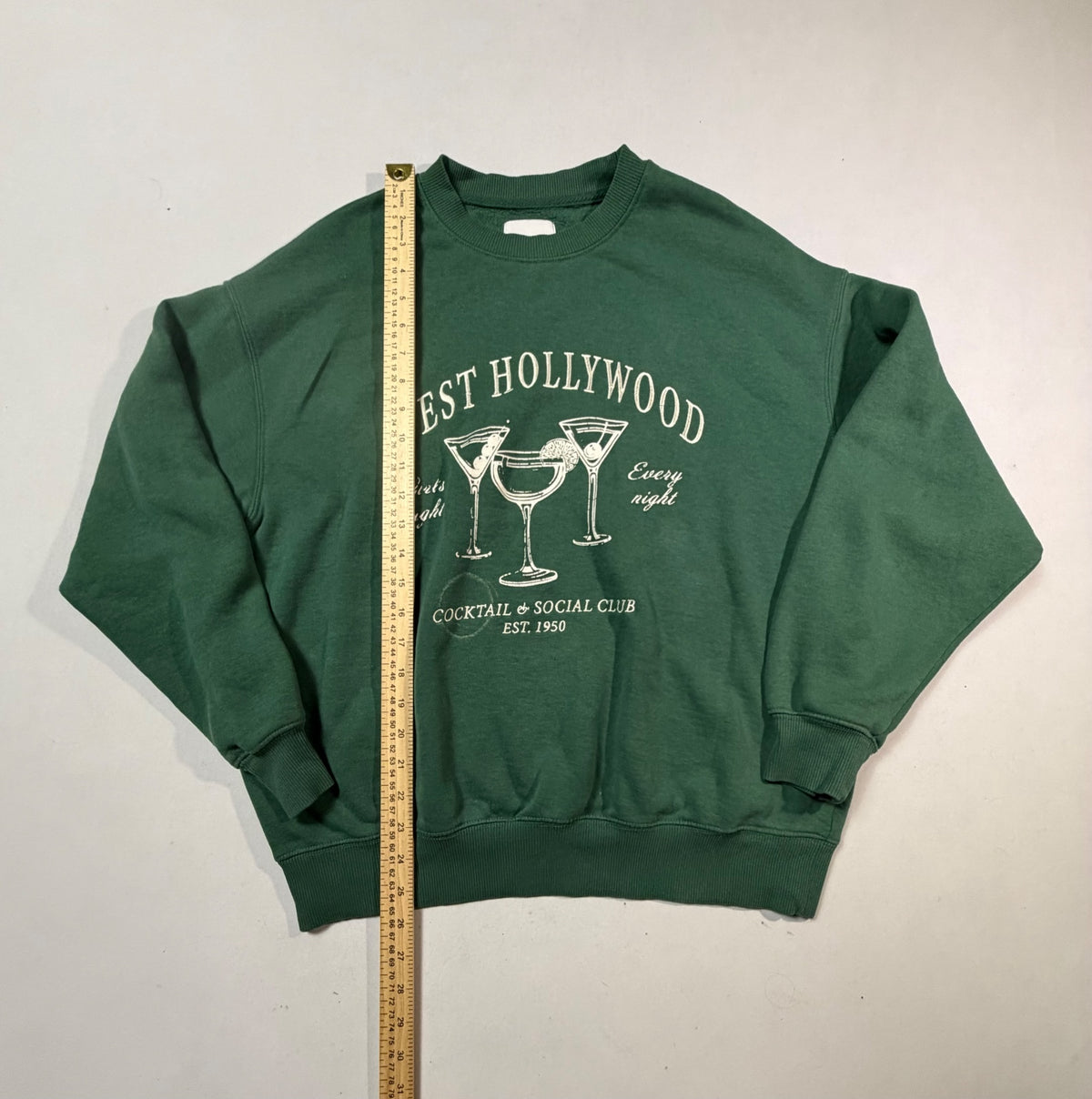Lazy Sunday West Hollywood Green Sweatshirt Size M