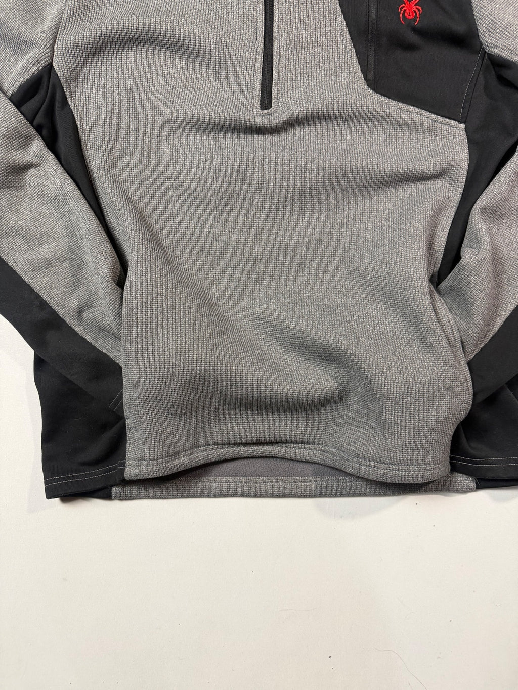 Spyder Gray Black 1/4-Zip Fleece Pullover XL