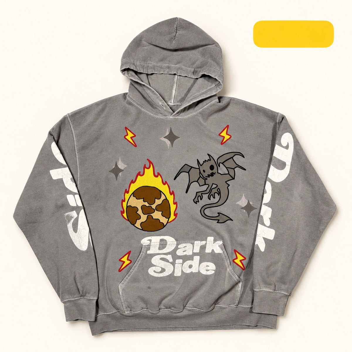 PacSun Dark Side Dragon Graphic Gray Hoodie