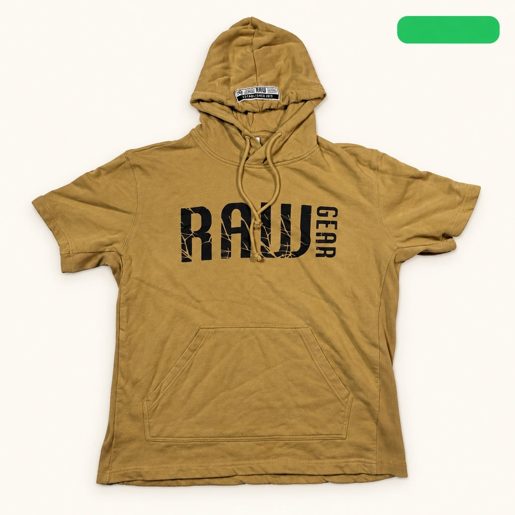 BMFIT Tan RAW Gear Short Sleeve Hoodie Size M