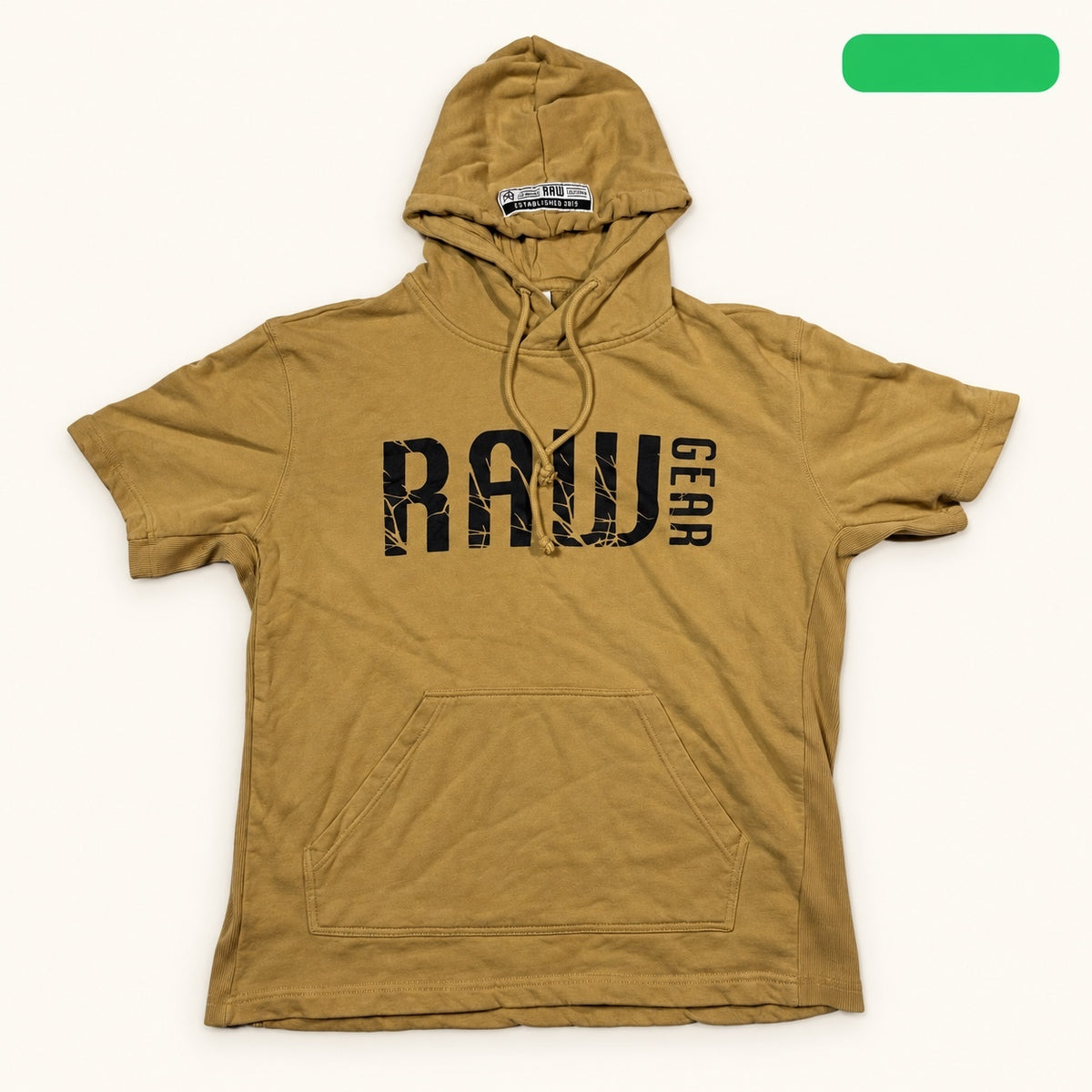 BMFIT Tan RAW Gear Short Sleeve Hoodie Size M