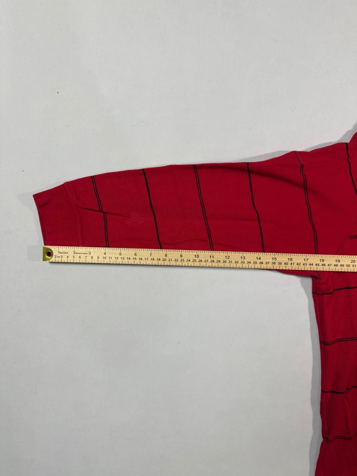 Faded Glory Red Striped Quarter-Zip Pullover Size 2XL