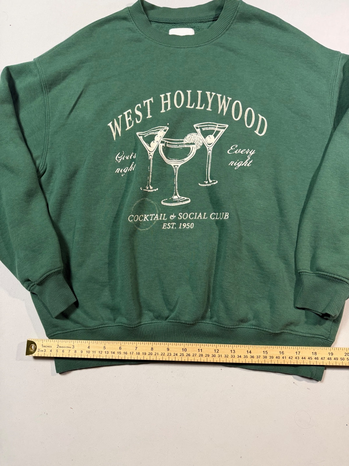 Lazy Sunday West Hollywood Green Sweatshirt Size M