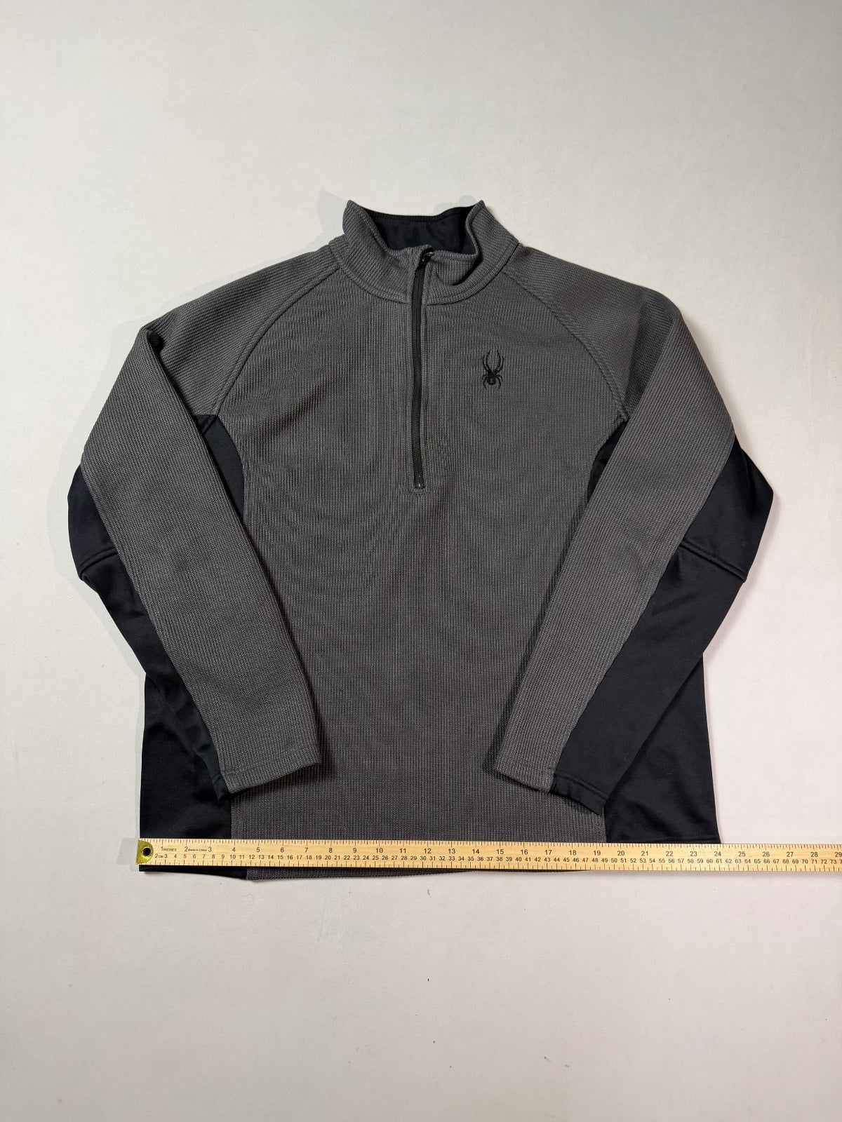 Title: Spyder Gray Black 1/4-Zip Fleece Pullover XL