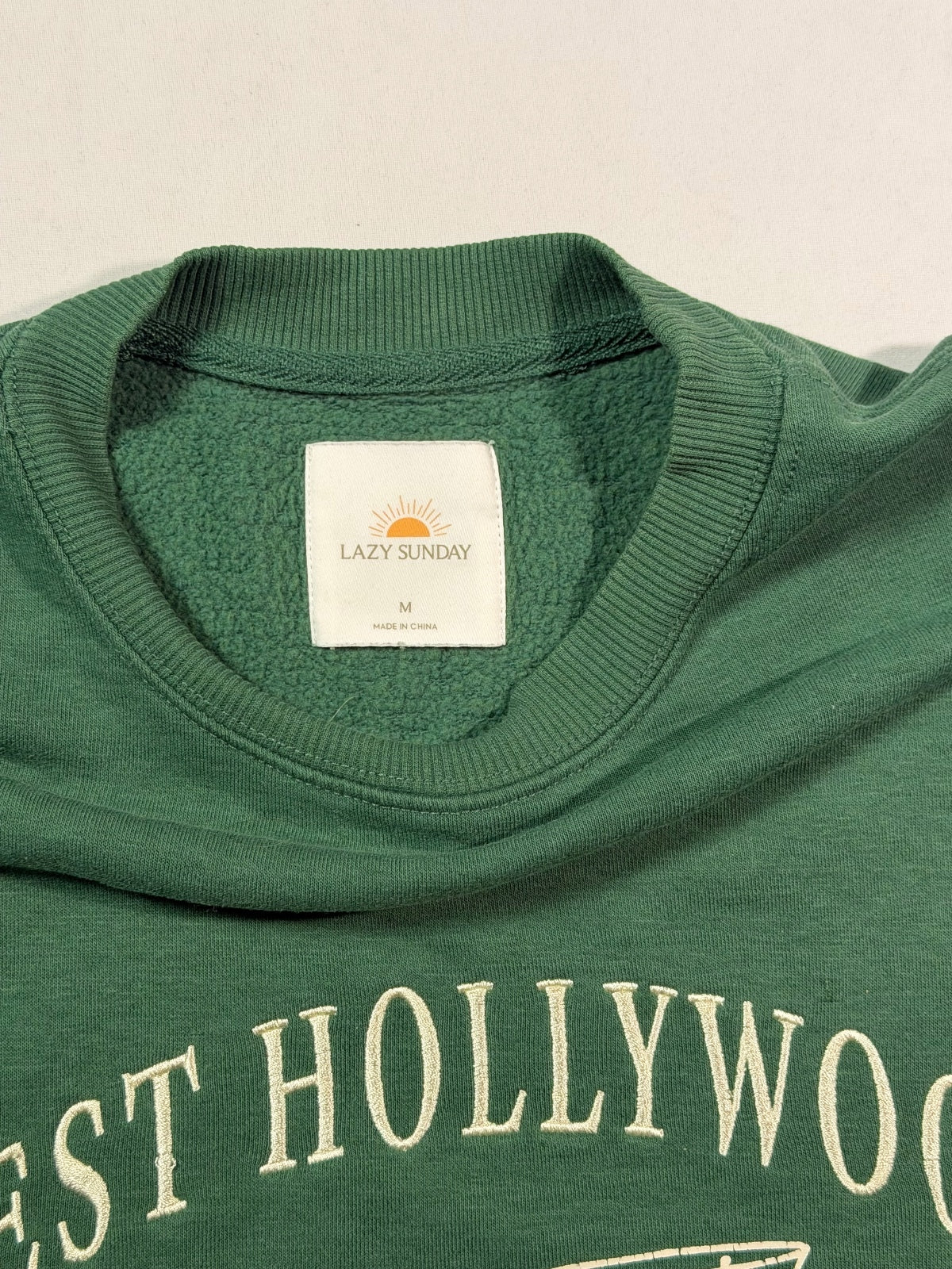 Lazy Sunday West Hollywood Green Sweatshirt Size M
