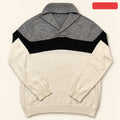 Express White Gray Colorblock Shawl Collar Sweater