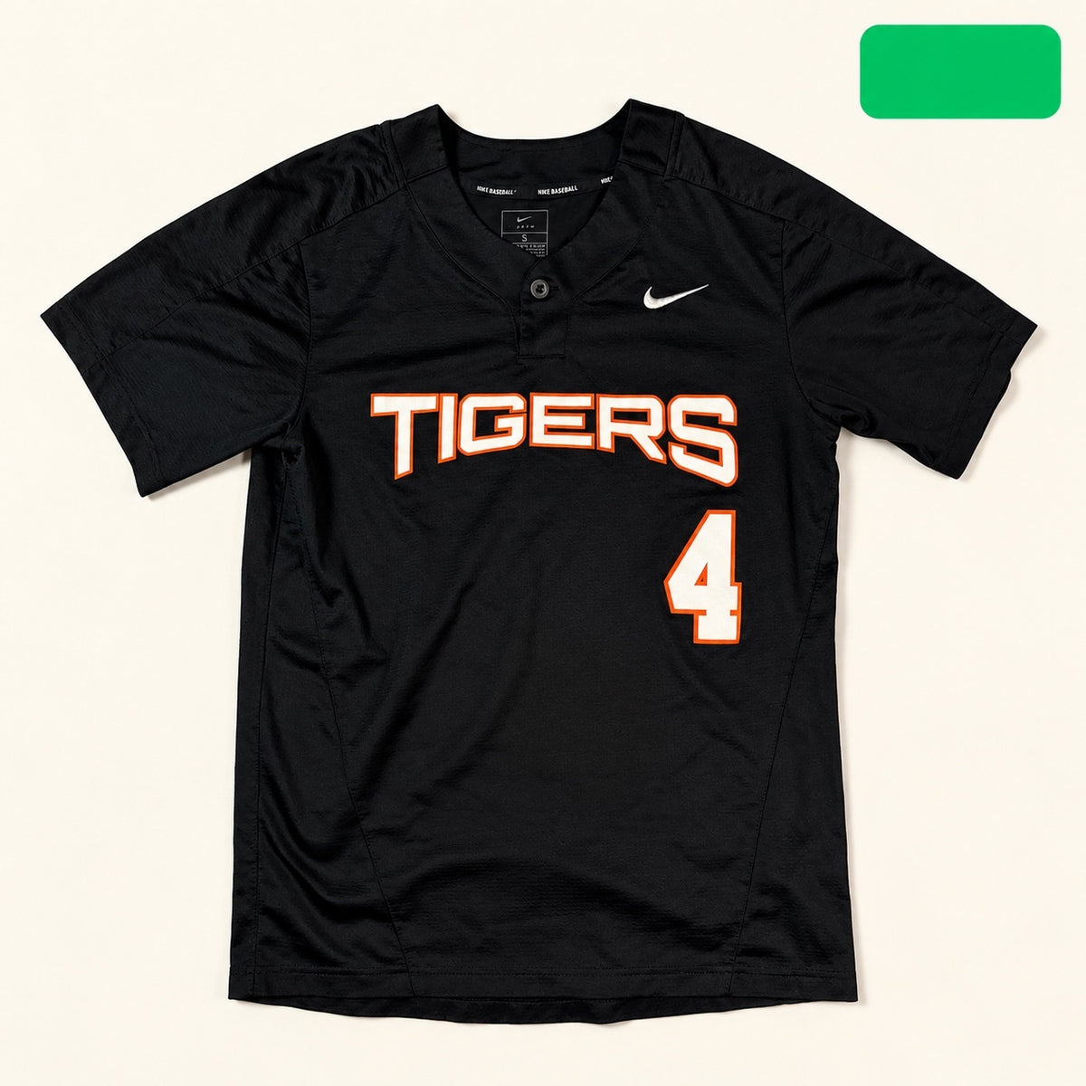 Nike Baseball Tigers #4 Black Jersey Small