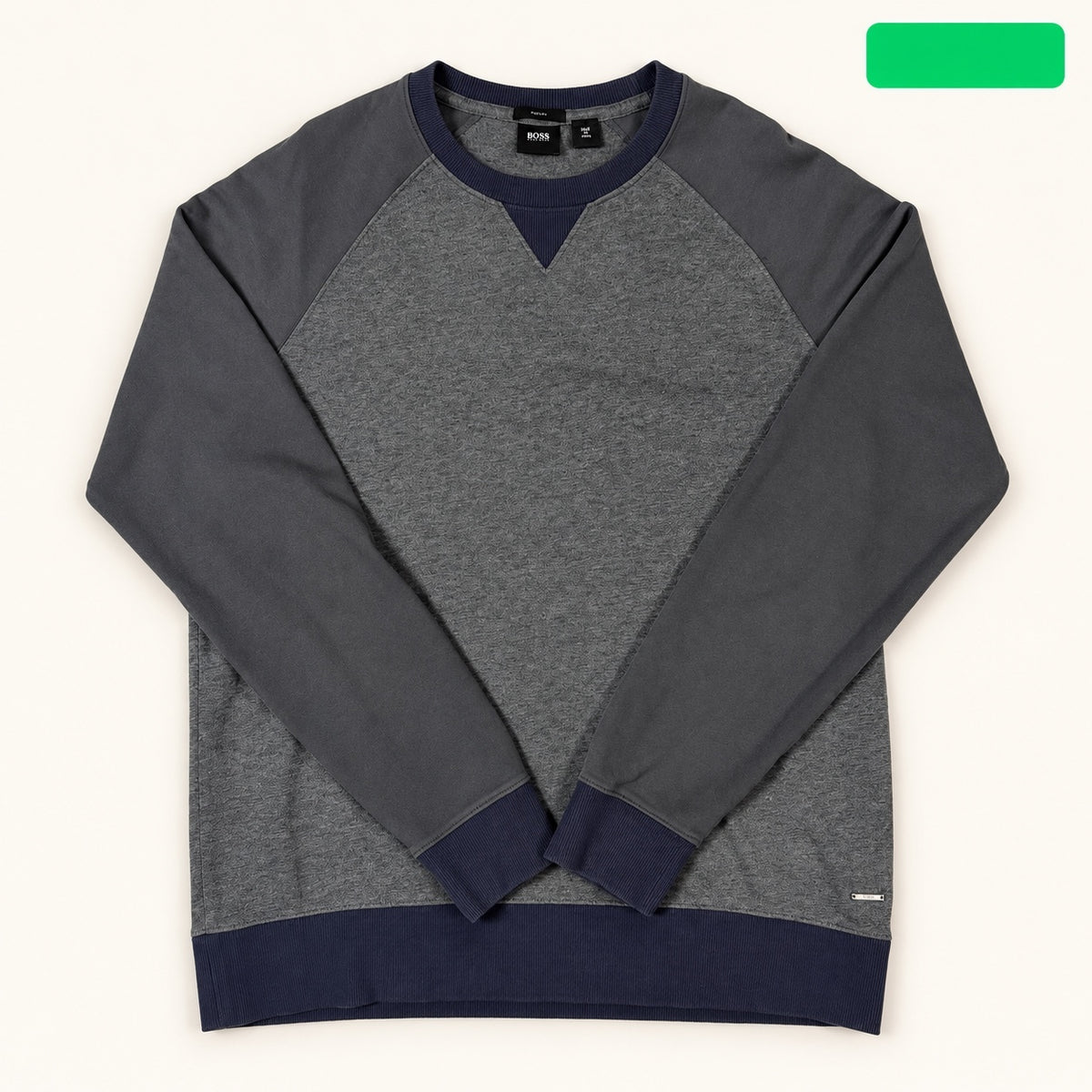 Title: Hugo Boss Gray Colorblock Crewneck Sweatshirt XL