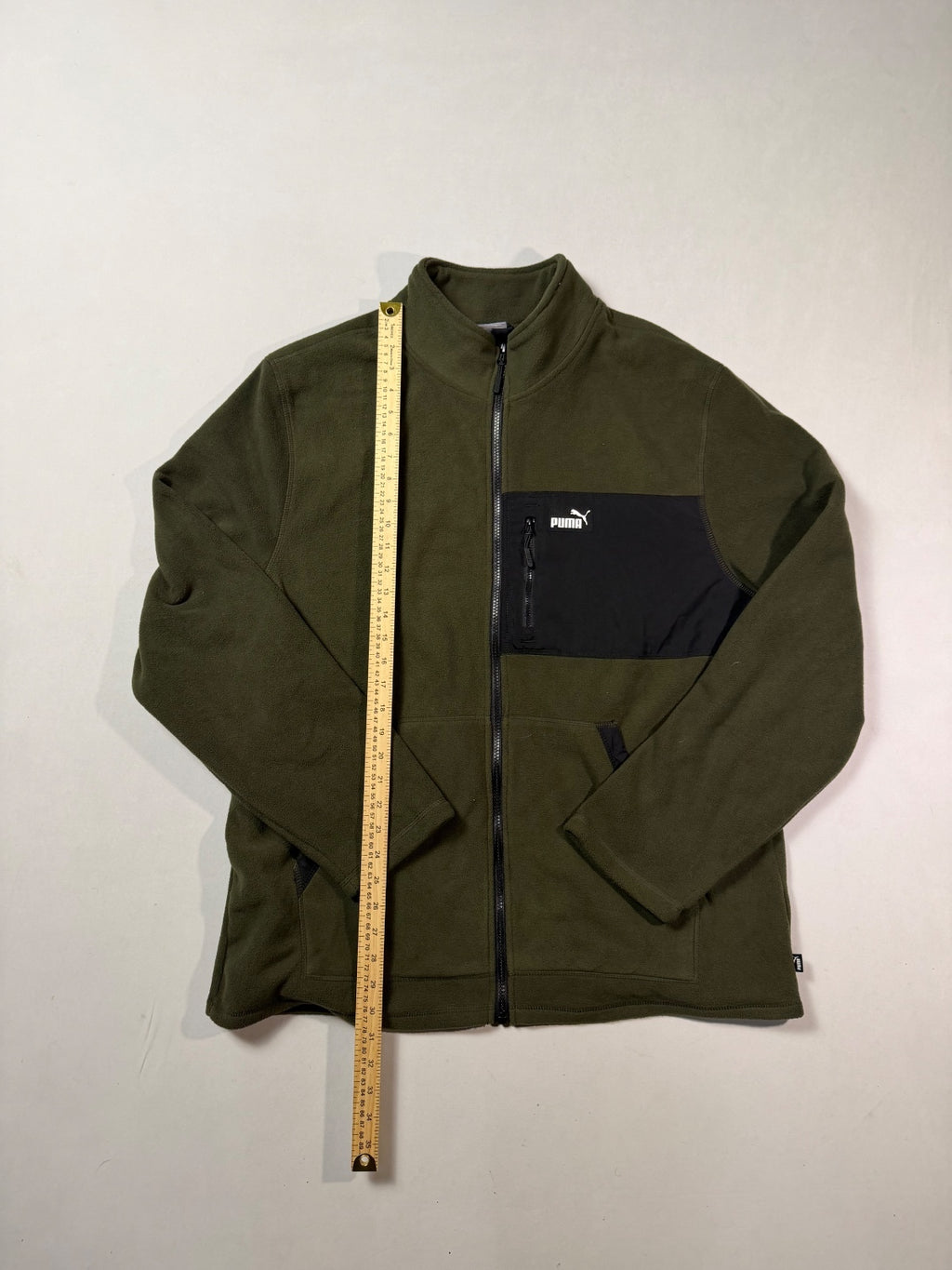 Puma Olive Green Full-Zip Fleece Jacket XL