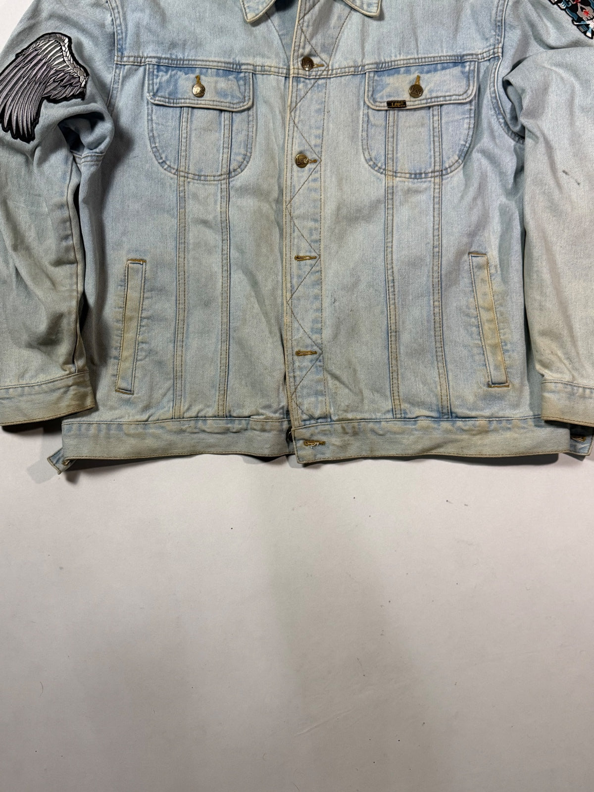 Lee Light Wash Patched Denim Jacket XXL