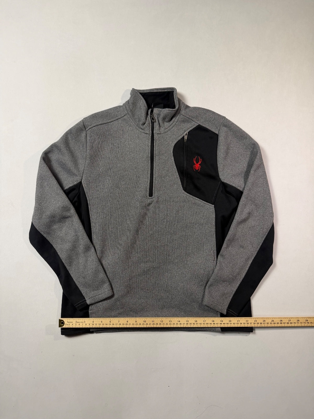 Spyder Gray Black 1/4-Zip Fleece Pullover XL