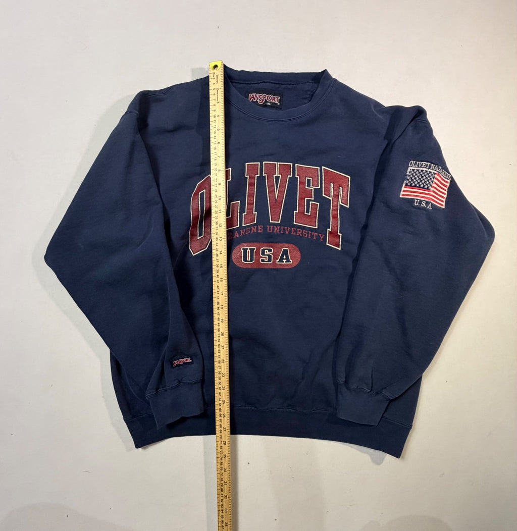 Vintage JanSport Olivet Nazarene Navy Sweatshirt XL