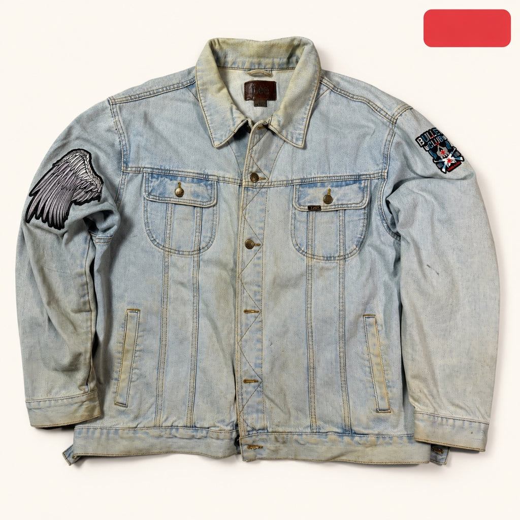 Lee Light Wash Patched Denim Jacket XXL