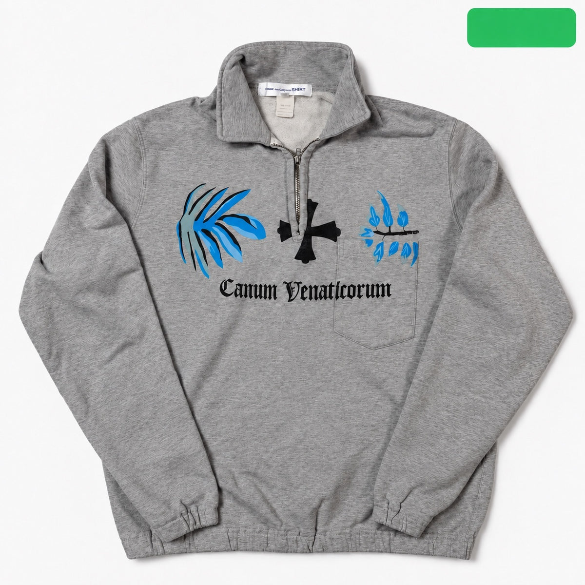 Y2K Comme des Garçons SHIRT Gray Graphic Zip Hoodie