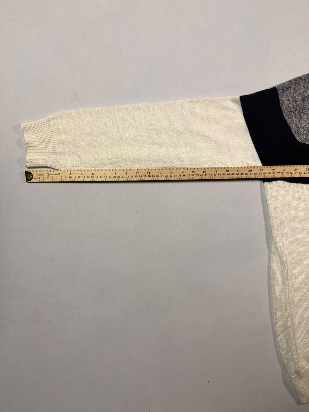 Express White Gray Colorblock Shawl Collar Sweater