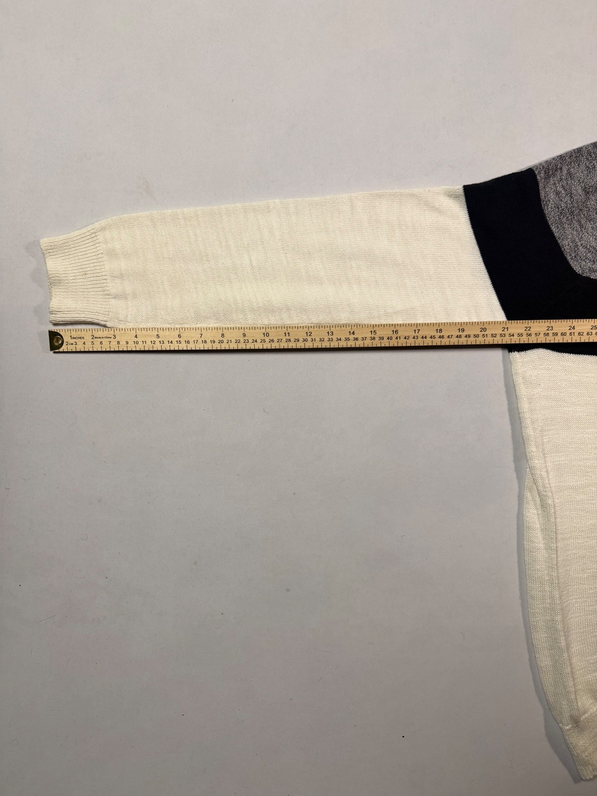Express White Gray Colorblock Shawl Collar Sweater