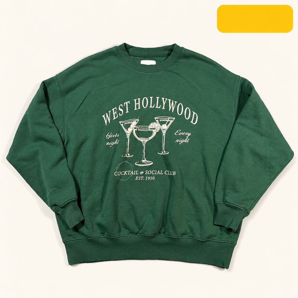 Lazy Sunday West Hollywood Green Sweatshirt Size M