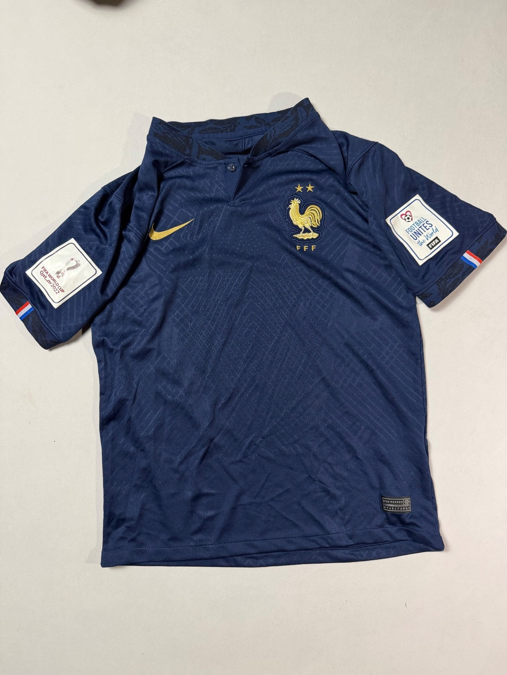 Nike France FFF Navy Dri-FIT Soccer Jersey Small