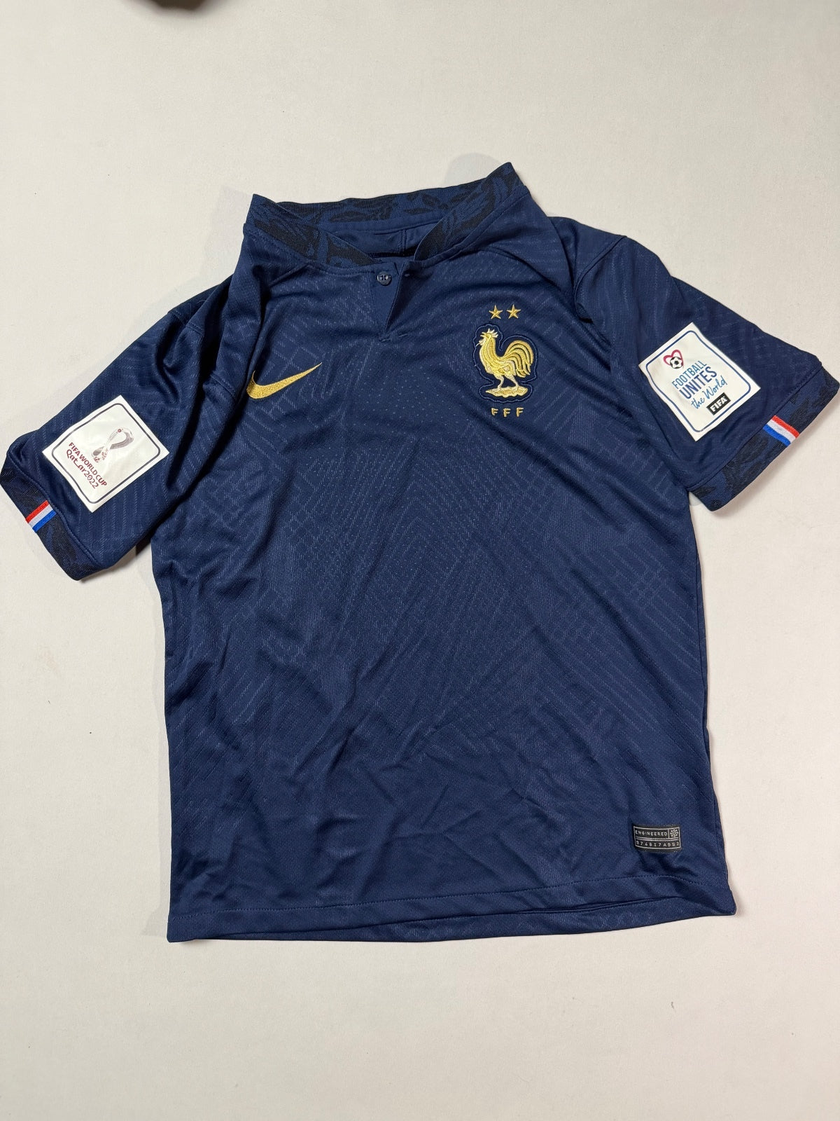 Nike France FFF Navy Dri-FIT Soccer Jersey Small