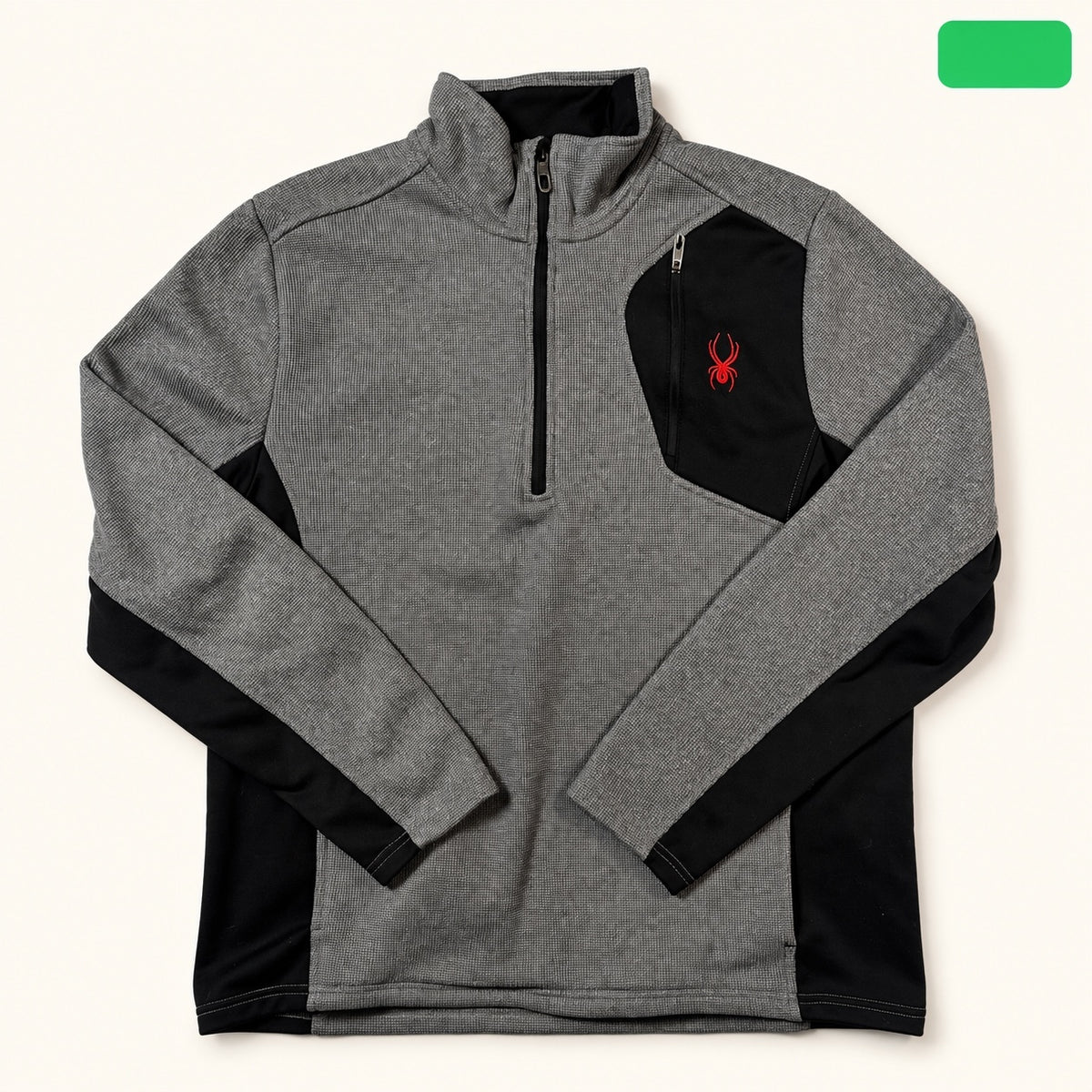 Spyder Gray Black 1/4-Zip Fleece Pullover XL