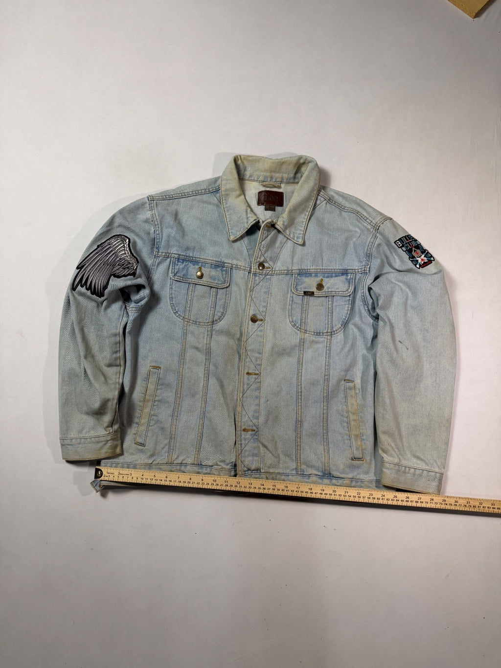 Lee Light Wash Patched Denim Jacket XXL