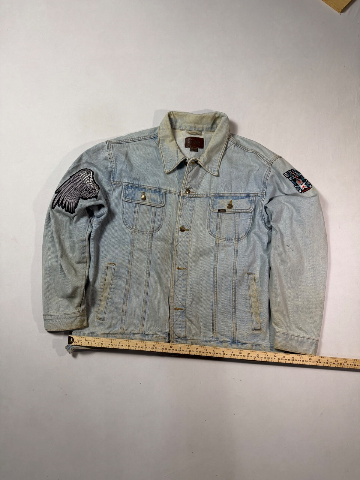 Lee Light Wash Patched Denim Jacket XXL