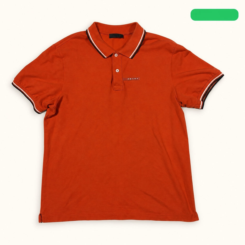 Prada Orange Polo Shirt Size L