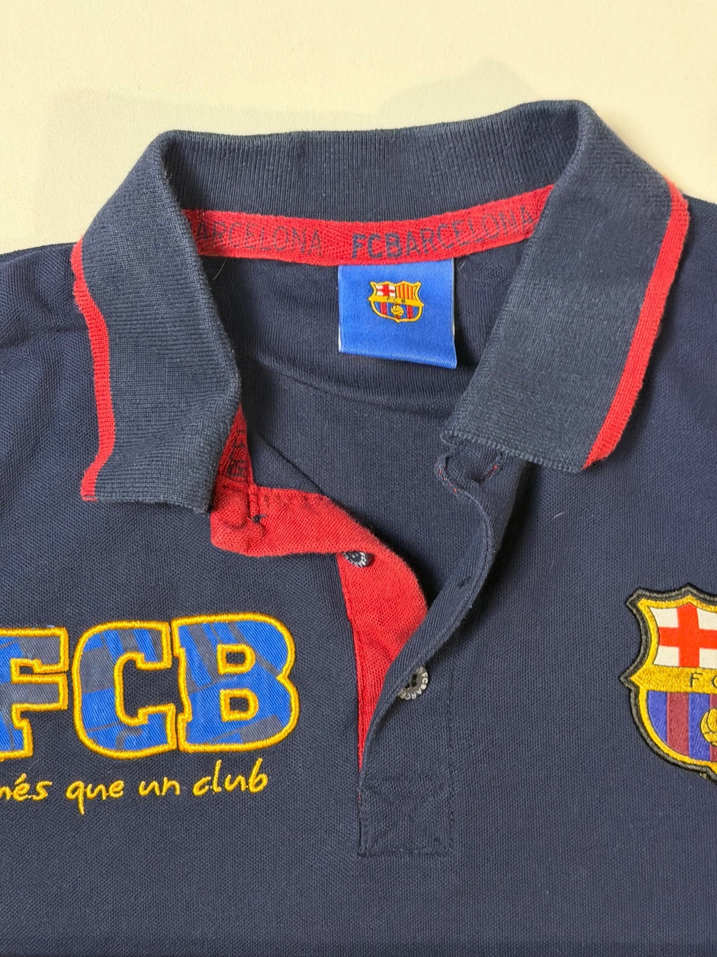 Retro FC Barcelona Navy Polo Shirt