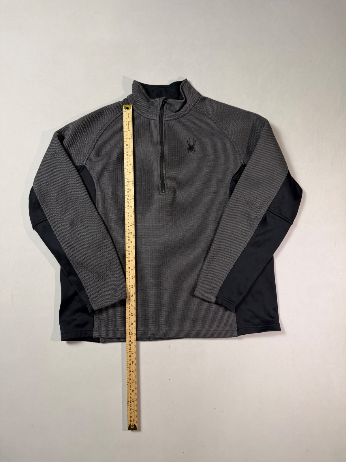 Title: Spyder Gray Black 1/4-Zip Fleece Pullover XL