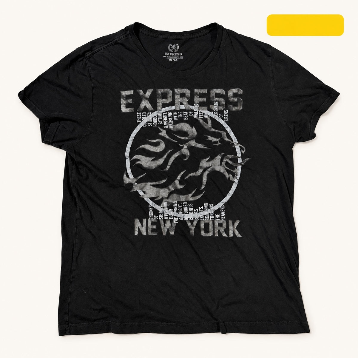 Express New York Black Graphic T-Shirt Size XL