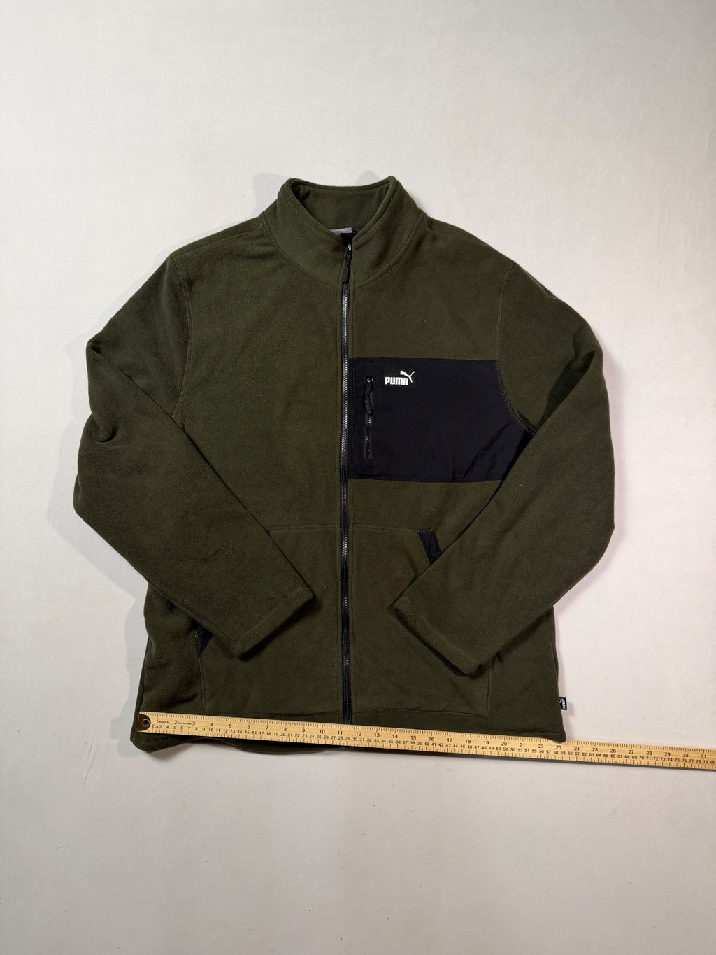 Puma Olive Green Full-Zip Fleece Jacket XL