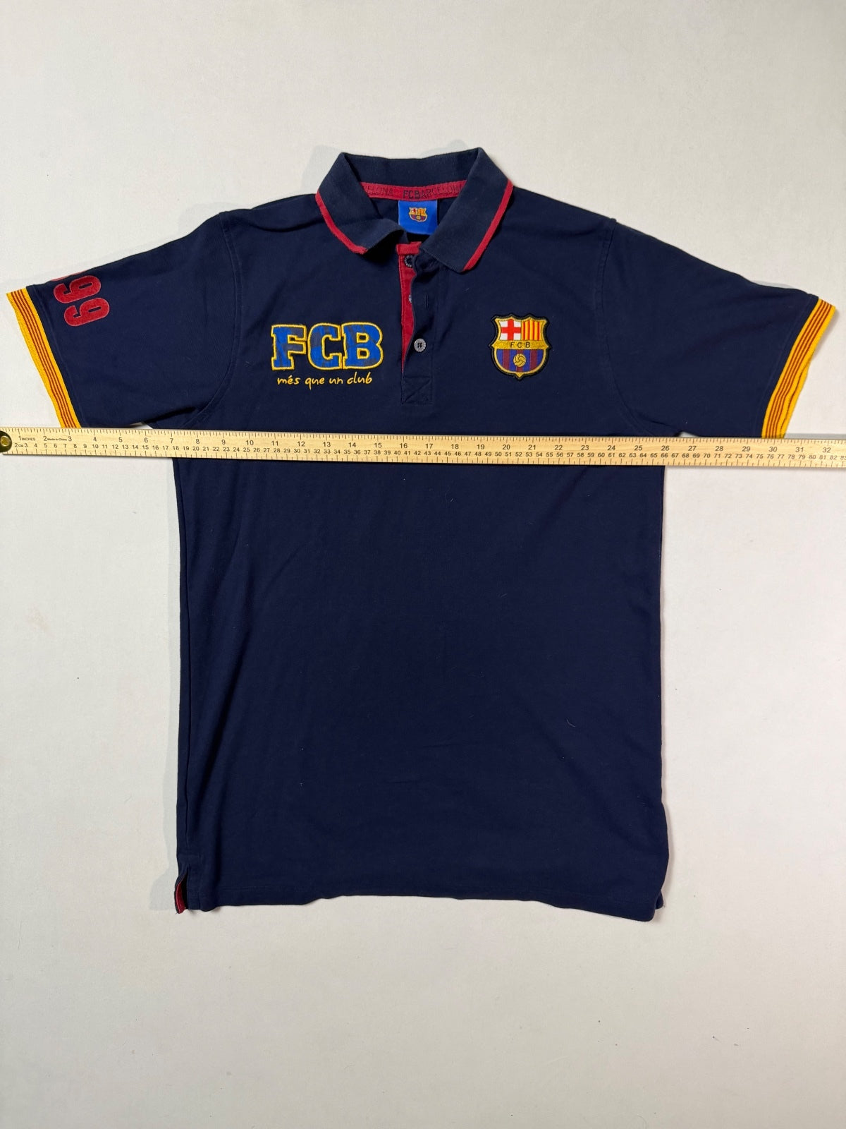 Retro FC Barcelona Navy Polo Shirt